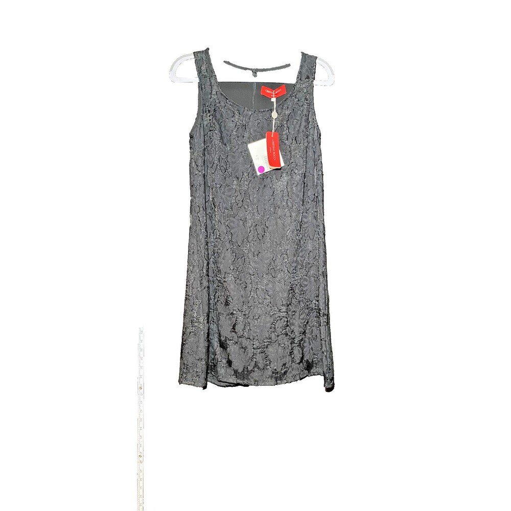 Cristina Rocca Women's Black Sleeveless Knee-Length Shift Dress Size 42 NWT